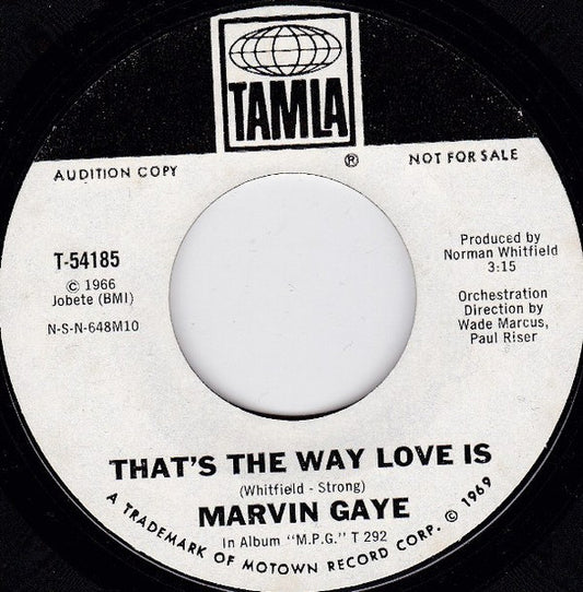 Marvin Gaye - That's The Way Love Is [WHITE LABEL PROMO]