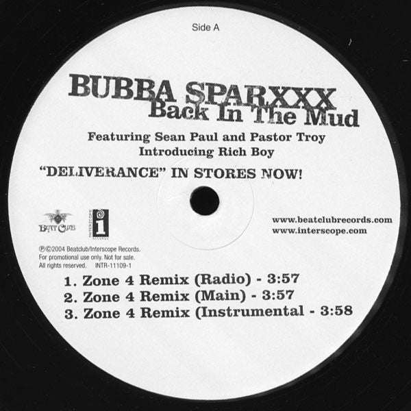 Bubba Sparxxx - Back In The Mudd (Zone 4 Remix)