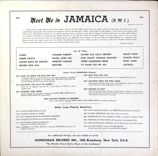 Meet Me In Jamaica (B.W.I.)