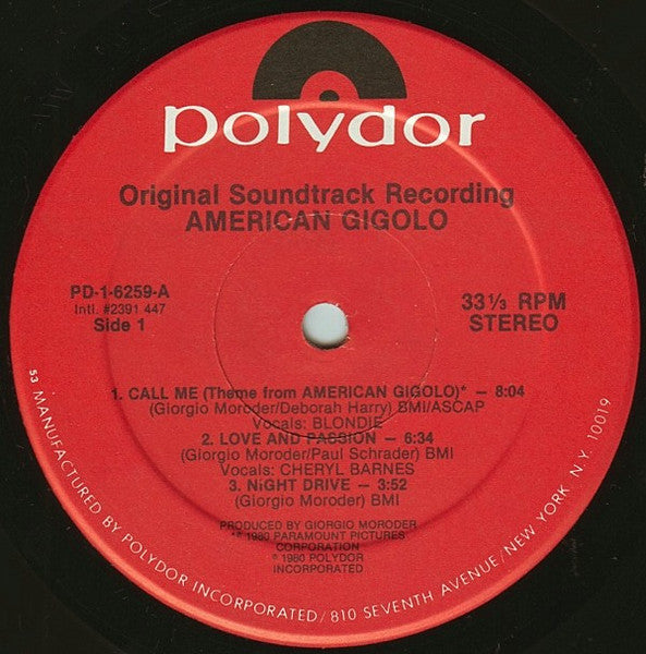 Giorgio Moroder - American Gigolo (Original Soundtrack Recording)
