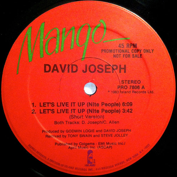 David Joseph - Let's Live It Up (Nite People)