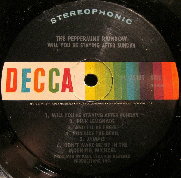 The Peppermint Rainbow - Will You Be Staying After Sunday