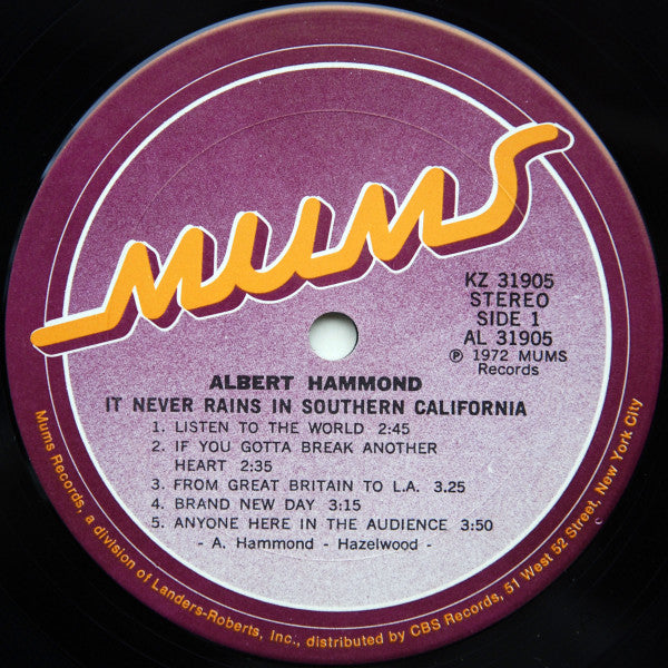 Albert Hammond - It Never Rains In Southern California