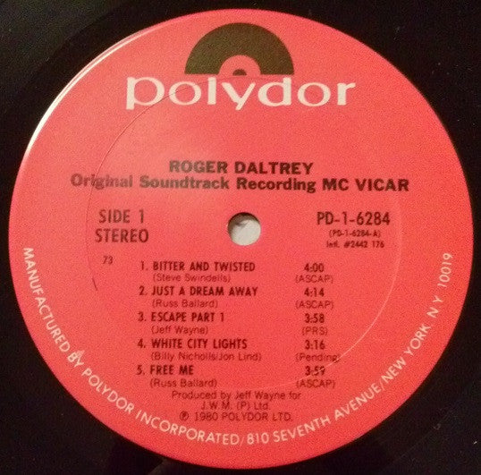 Roger Daltrey - McVicar (Original Soundtrack Recording)