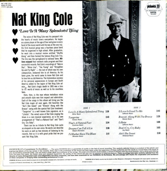 Nat King Cole - Love Is A Many Splendored Thing
