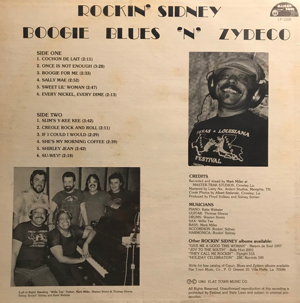 Rockin' Sidney - Boogie, Blues 'N' Zydeco