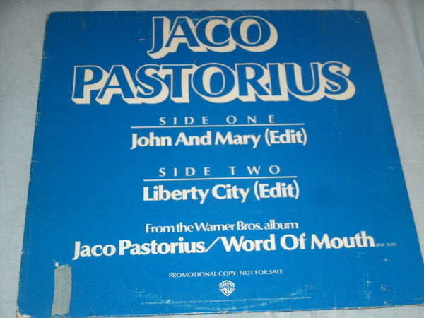 Jaco Pastorius - John And Mary / Liberty City (Edit) 12" [PROMO ONLY]