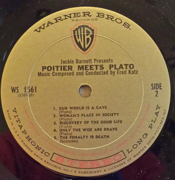 Sidney Poitier - Jackie Barnett Presents - Poitier Meets Plato - Music Composed And Conducted By Fred Katz
