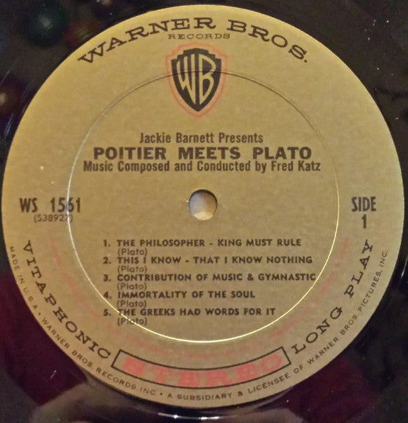 Sidney Poitier - Jackie Barnett Presents - Poitier Meets Plato - Music Composed And Conducted By Fred Katz