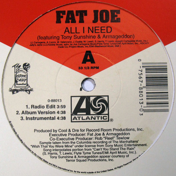 Fat Joe - All I Need / Take A Look At My Life
