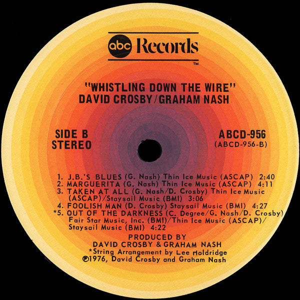 Crosby & Nash - Whistling Down The Wire