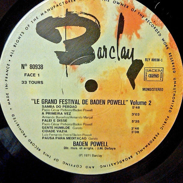 Baden Powell - Le Grand Festival De Baden Powell