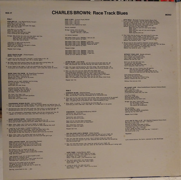 Charles Brown - Race Track Blues