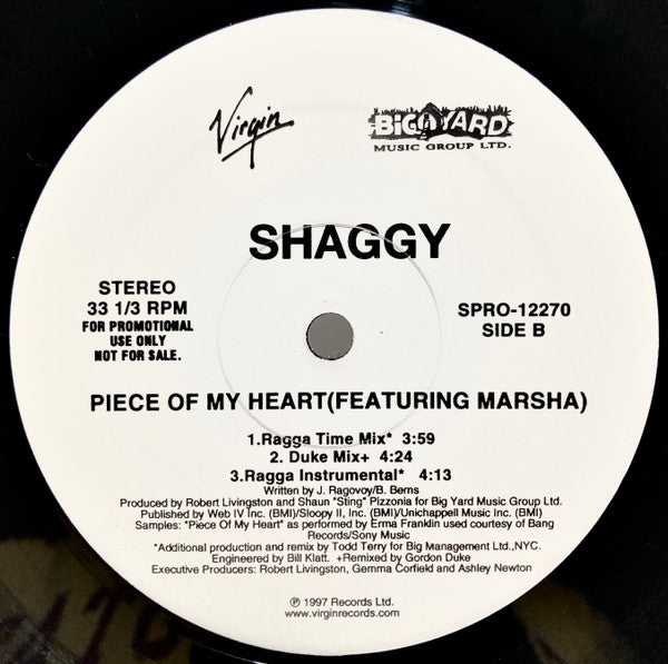 Shaggy - Piece Of My Heart (Todd Terry Remixes)