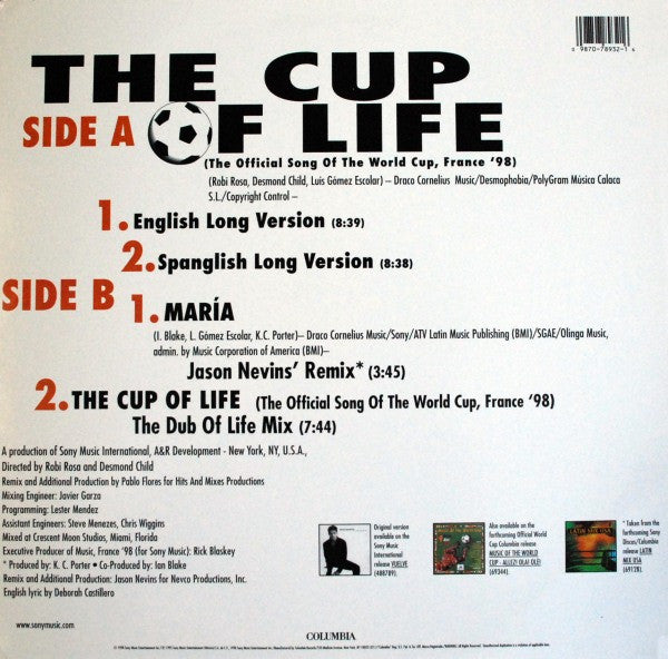 Ricky Martin - The Cup Of Life (The Official Song Of The World Cup, France '98)