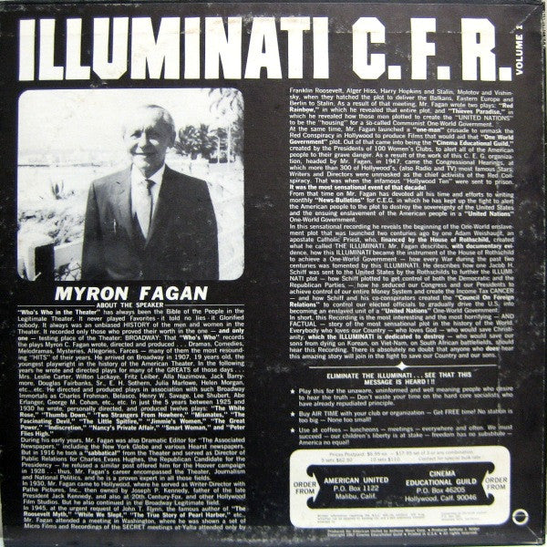 Myron Coureval Fagan - Illuminati - C.F.R. (The Council On Foreign Relations)