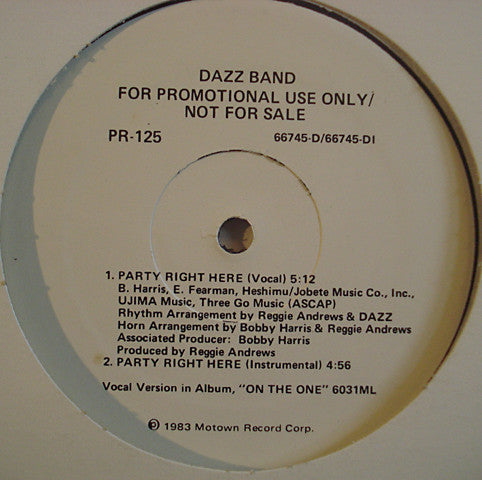 Dazz Band - Party Right Here / Bad Girl
