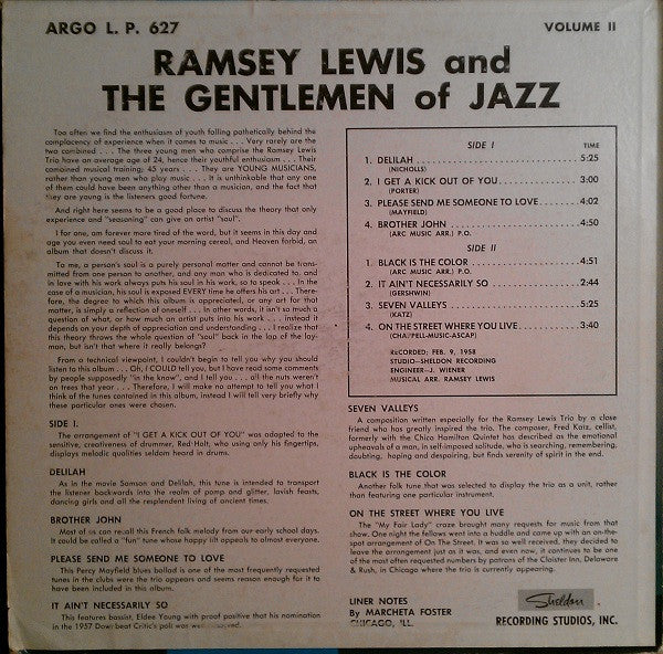 Ramsey Lewis And His Gentle-men Of Jazz - Volume 2