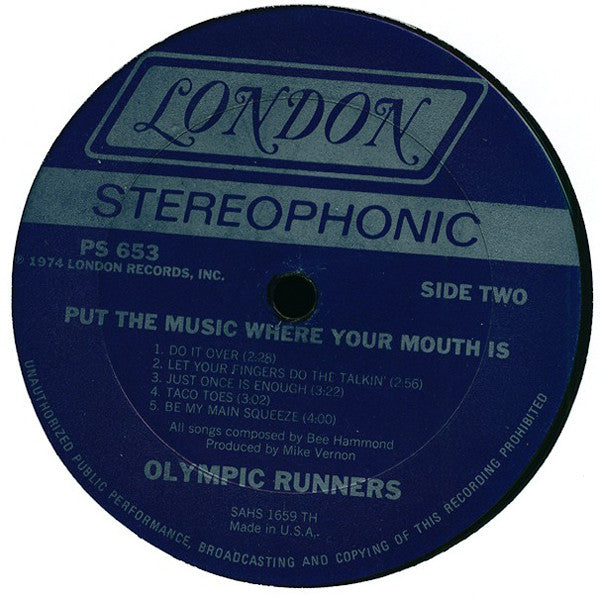 Olympic Runners - Put The Music Where Your Mouth Is