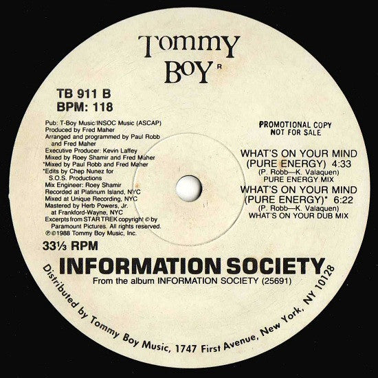 Information Society - What's On Your Mind (Pure Energy)