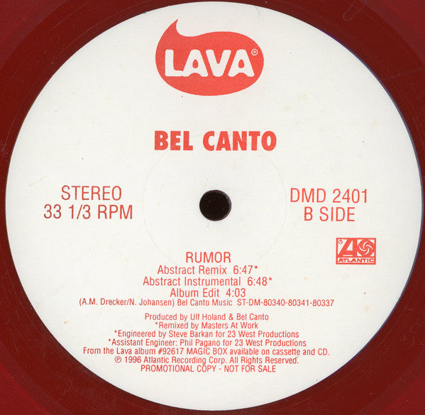 Bel Canto - Rumor - Remixes By Masters At Work!
