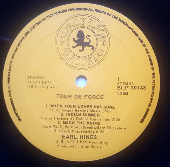 Earl Hines - Tour De Force