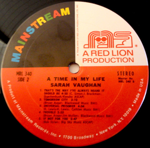 Sarah Vaughan - A Time In My Life