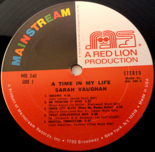 Sarah Vaughan - A Time In My Life
