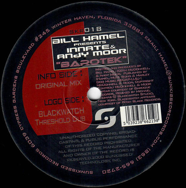 Bill Hamel Presents Innate & Andy Moor - Barotek