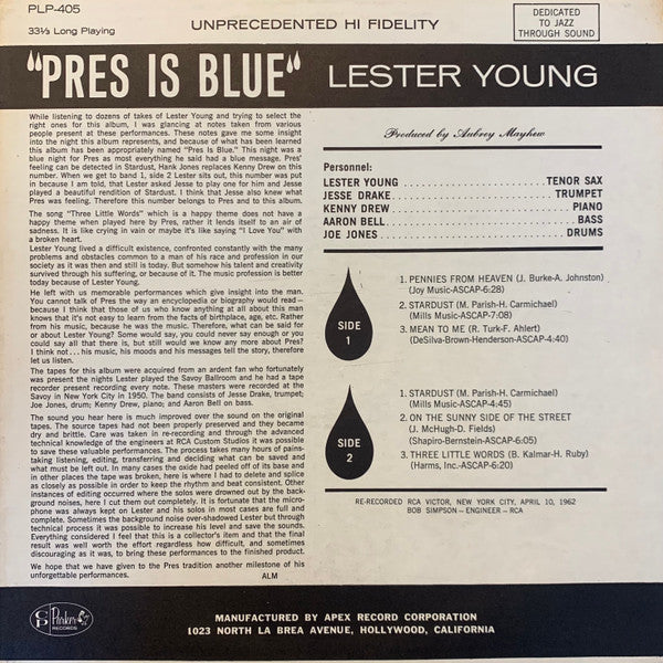 Lester Young - Pres Is Blue