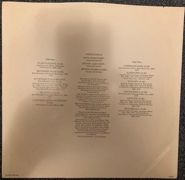 Derringer (2) - If I Weren't So Romantic, I'd Shoot You
