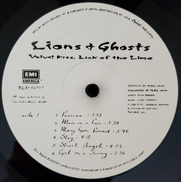 Lions & Ghosts - Velvet Kiss, Lick Of The Lime