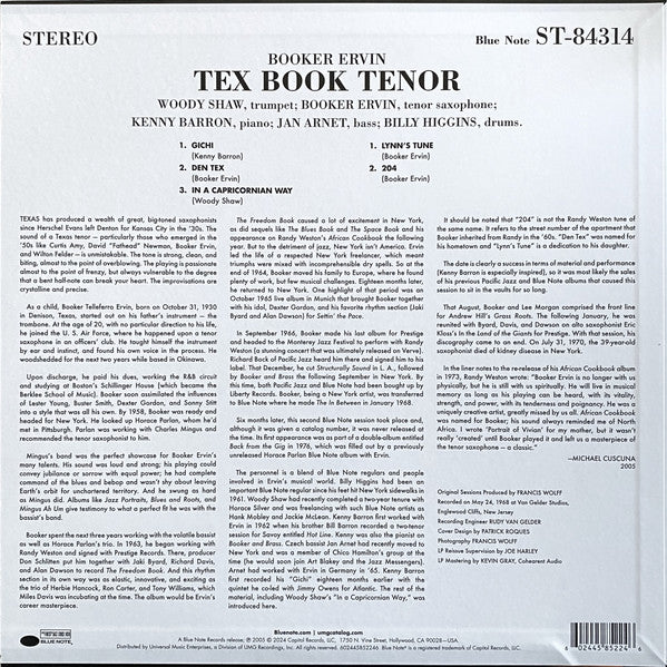 Booker Ervin - Tex Book Tenor [180g, BLUE NOTE TONE POET SERIES]