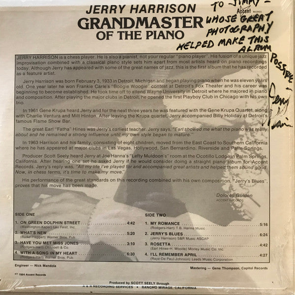 Jerry Harrison (3) - Grandmaster Of The Piano