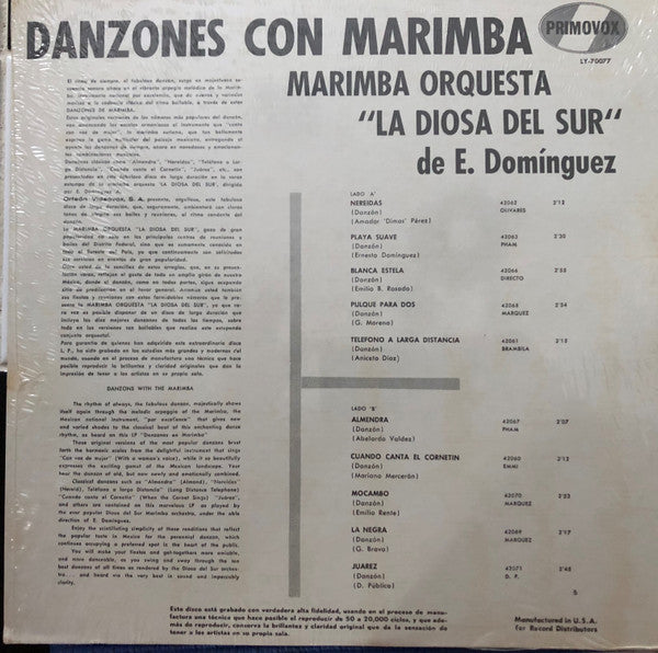 Orquesta Marimba La Diosa Del Sur - Danzones Con Marimba