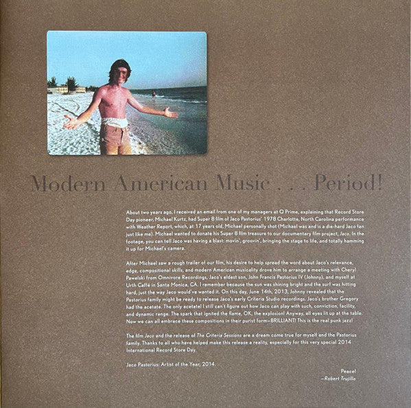 Jaco Pastorius - Modern American Music...Period! The Criteria Sessions