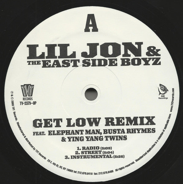 Lil' Jon & The East Side Boyz - Get Low (Remix) / Get Low (Merengue Mix)