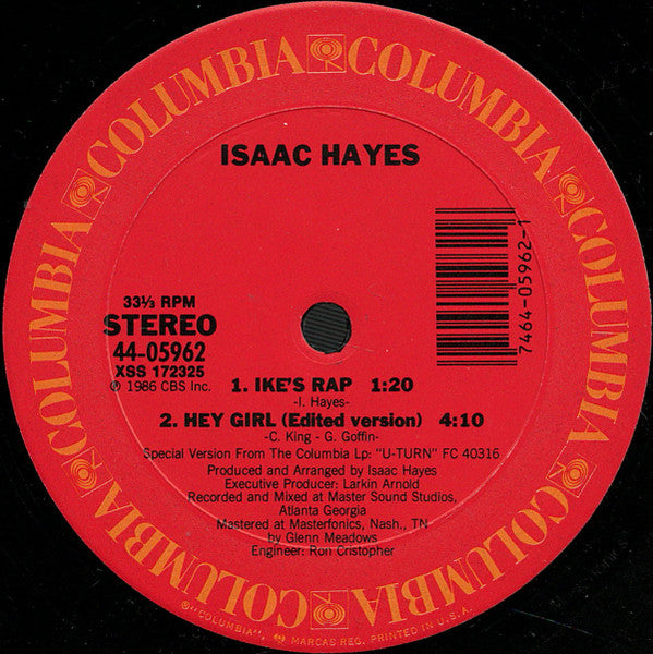 Isaac Hayes - Ike's Rap B/W Hey Girl