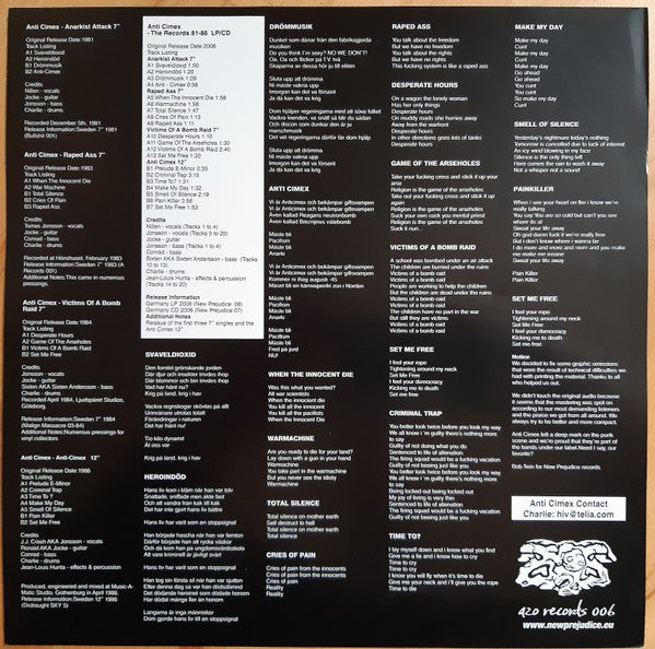 Anti Cimex - The Records 81-86