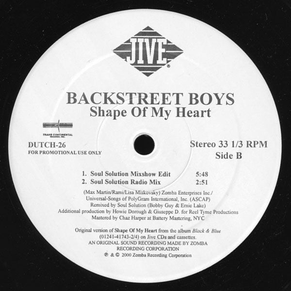 Backstreet Boys - Shape Of My Heart (Soul Solution Remixes)