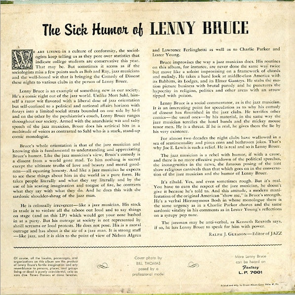 The Sick Humor Of Lenny Bruce