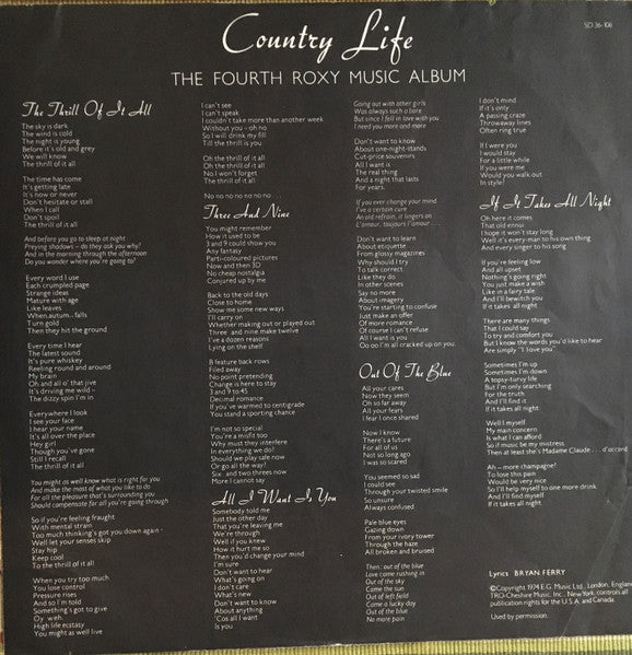 Roxy Music - Country Life
