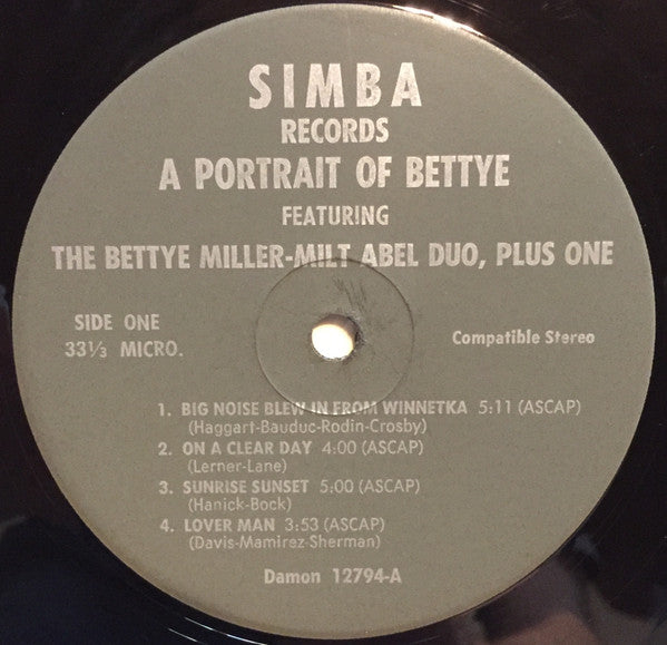 Bettye Miller Trio - A Portrait Of Bettye