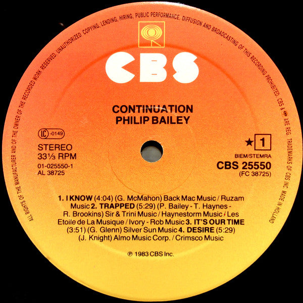 Philip Bailey - Continuation