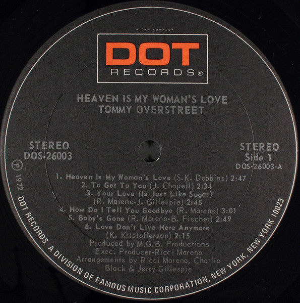 Tommy Overstreet - Heaven Is My Woman's Love