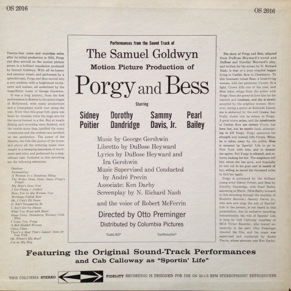 Porgy And Bess (An Original Sound Track Recording)