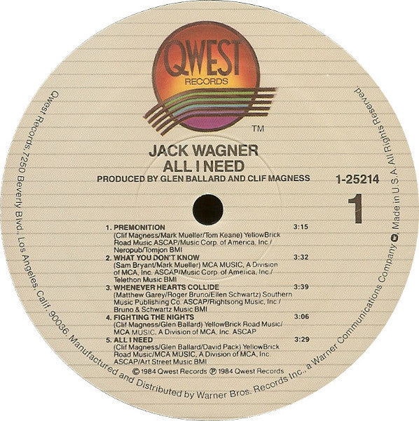 Jack Wagner - All I Need