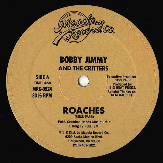 Bobby Jimmy And The Critters - Roaches