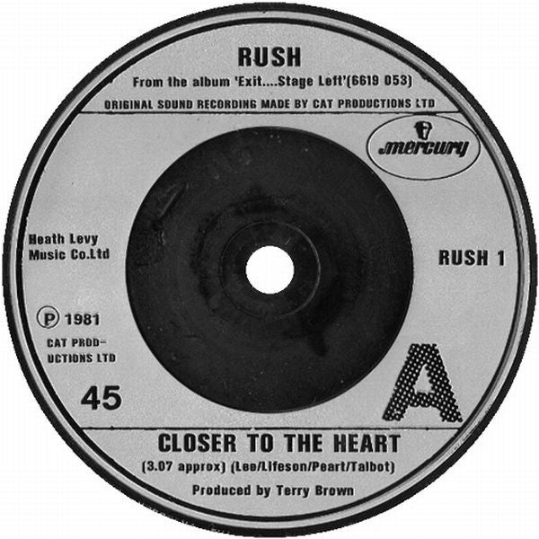 Rush - Closer To The Heart / The Trees