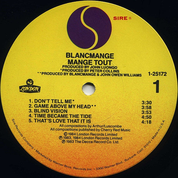 Blancmange - Mange Tout